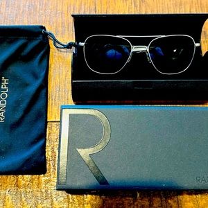 Randolph Aviators Matte Chrome & American Gray Polarized Lens Large 58mm